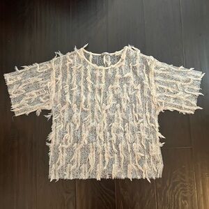 Zara Fringe Lace Top - Ecru
